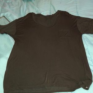 a dark olive green top
